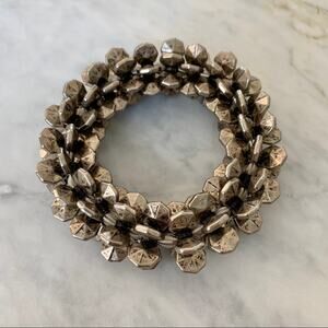 Unique Vintage Geometric Abstract Metal Beaded Elastic Bracelet